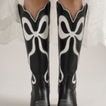 Western Boots With Bow Detail Black
