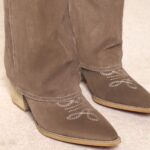 Pamela Suede Cowgirl Boots Brown