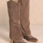 Pamela Suede Cowgirl Boots Brown