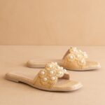 Pearl Raffia Slide Sandal Natural