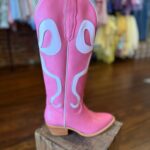 Western Boots With Bow Detail Pink