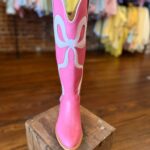 Western Boots With Bow Detail Pink